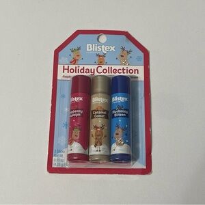 Holiday Collection Lip Balm Set - Red, Gold, Blue - Blistex - NEW